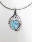 Preview: Larimar in Silber mit Edelstahlreif